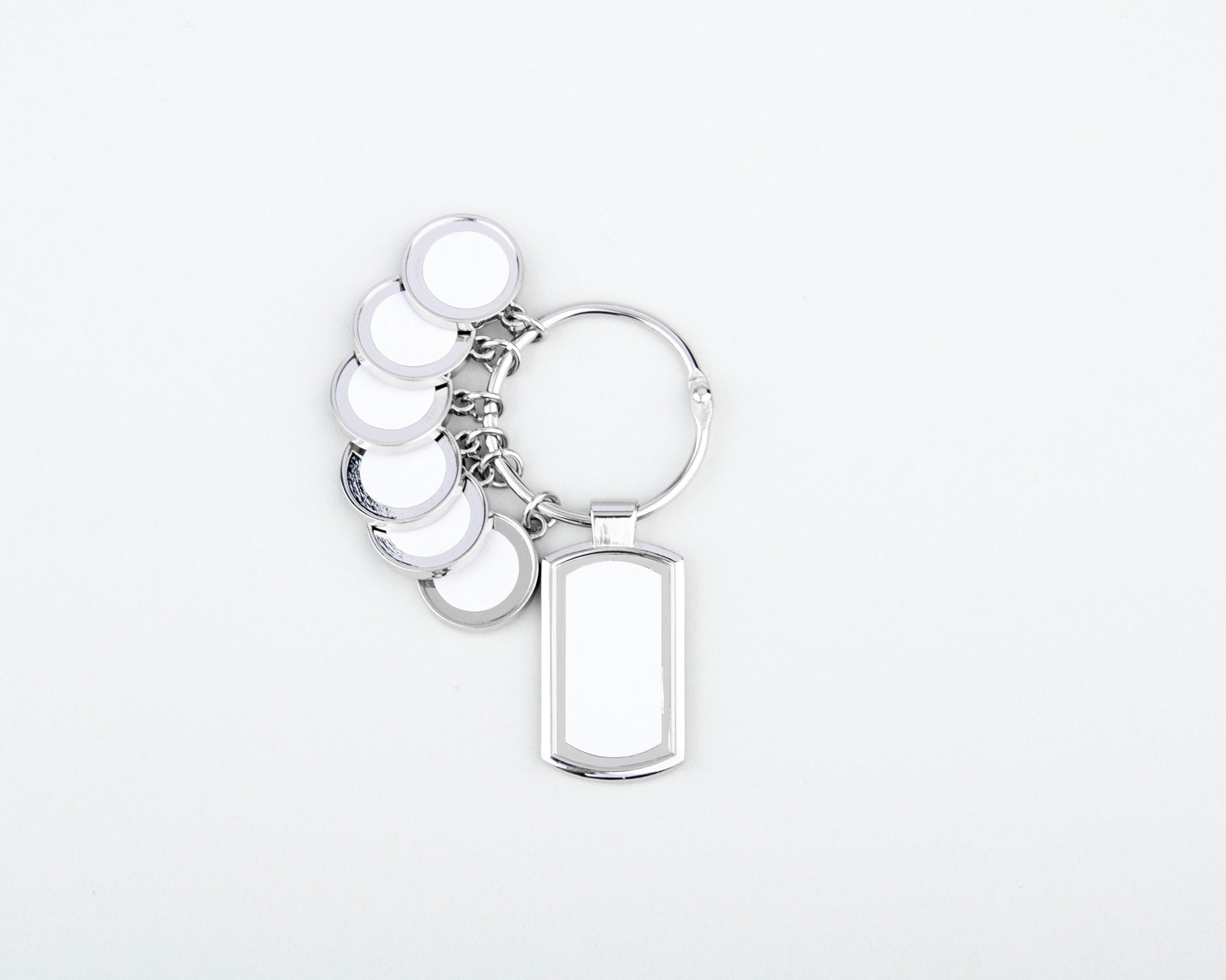 Sublimate Keychain Blanks With Six Round Photo Charms Blanks Etsy