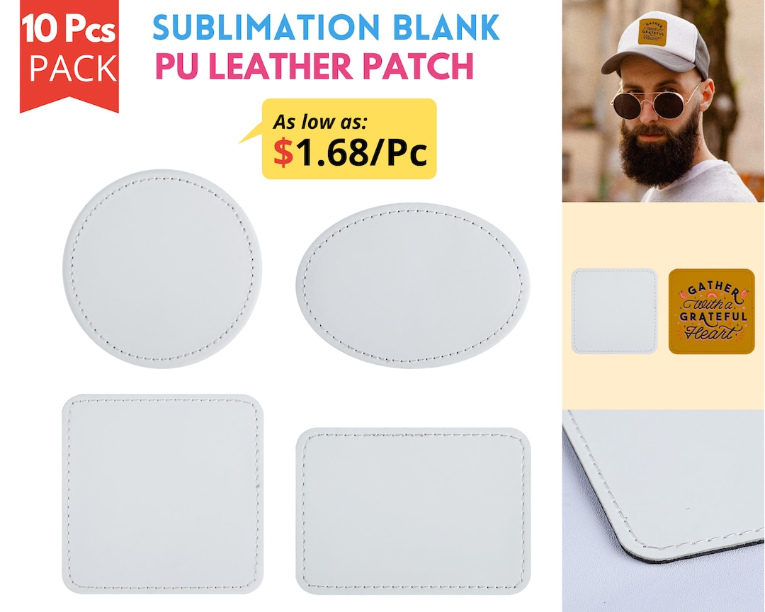 16 Pieces Sublimation Patch Blanks Quality Fabric Iron-on Circular