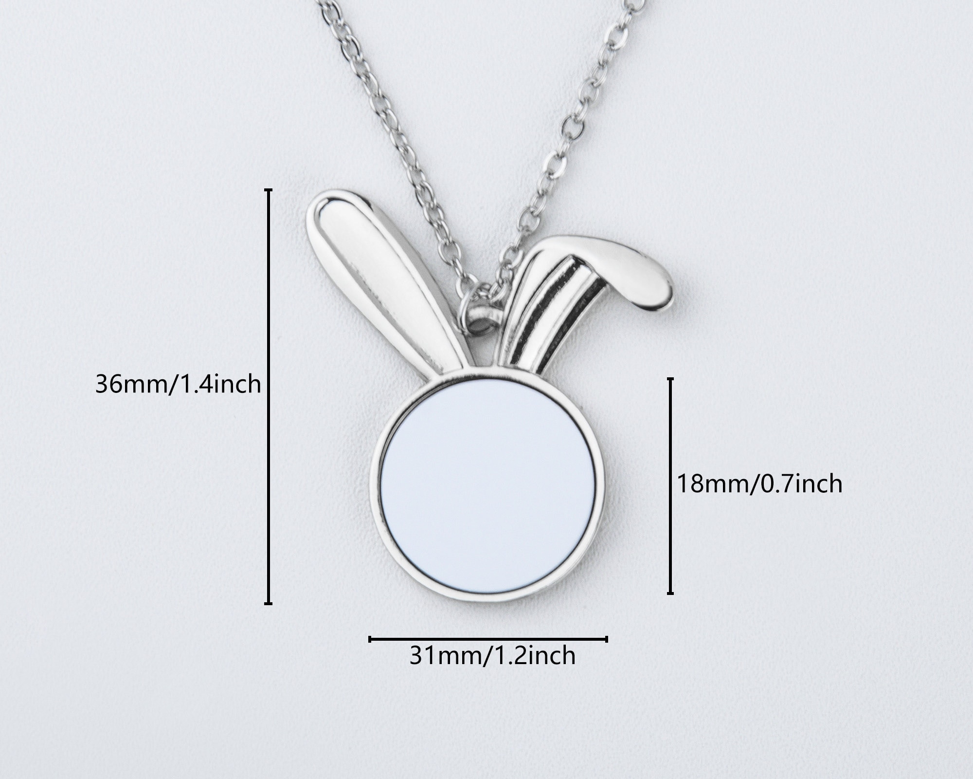 Personalized Easter Bunny Pendant Necklace with Photo, Rabbit Pendant Necklace, Easter Gift