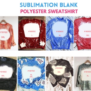 100% Polyester Sublimation Faux Bleached Sweatshirts | Unisex Bleach Sweatshirts | Blank Bleached Crewneck Sweatshirt | Tie-dyed Sweatshirts