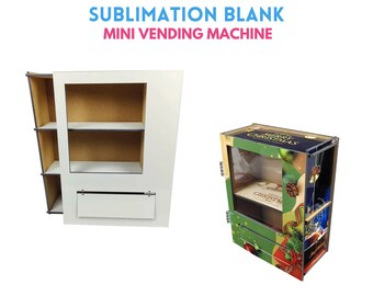 Sublimation Blank Mini Vending Machine | Custom Plain MDF Gift Box | Wooden Storage Box Blank for Sublimation