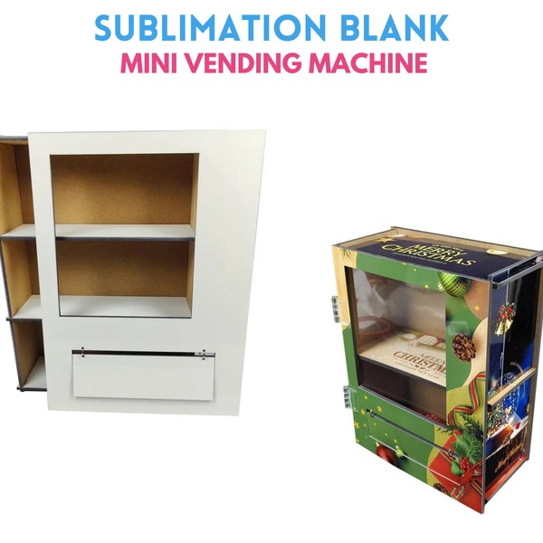 Mini distributeur automatique blanc à sublimation | Cadeau personnalisé en MDF uni | Boîte de rangement en bois vierge pour sublimation