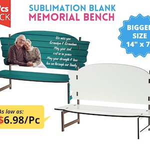 5x Duży rozmiar Sublimacja ławki pamiątkowej | Większy rozmiar 14&quot; x 7&quot; MDF Twarda płyta ławka pamiątkowa | Sublimacja pustych miniatur ławki pamięci