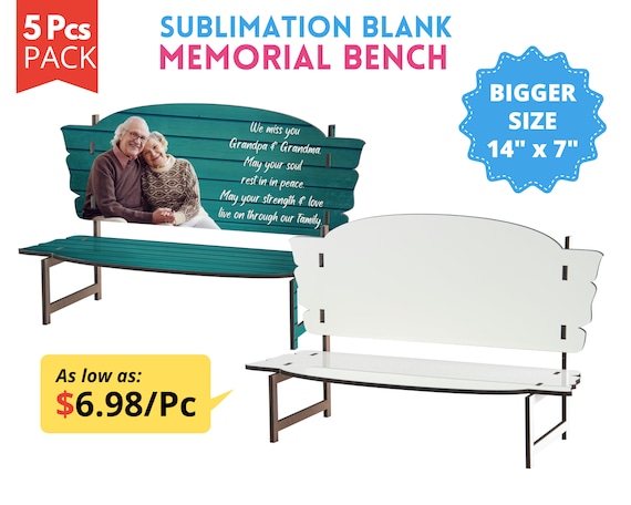 5x Big Size Memorial Bench Sublimation Blanks Bigger Size 14 X 7