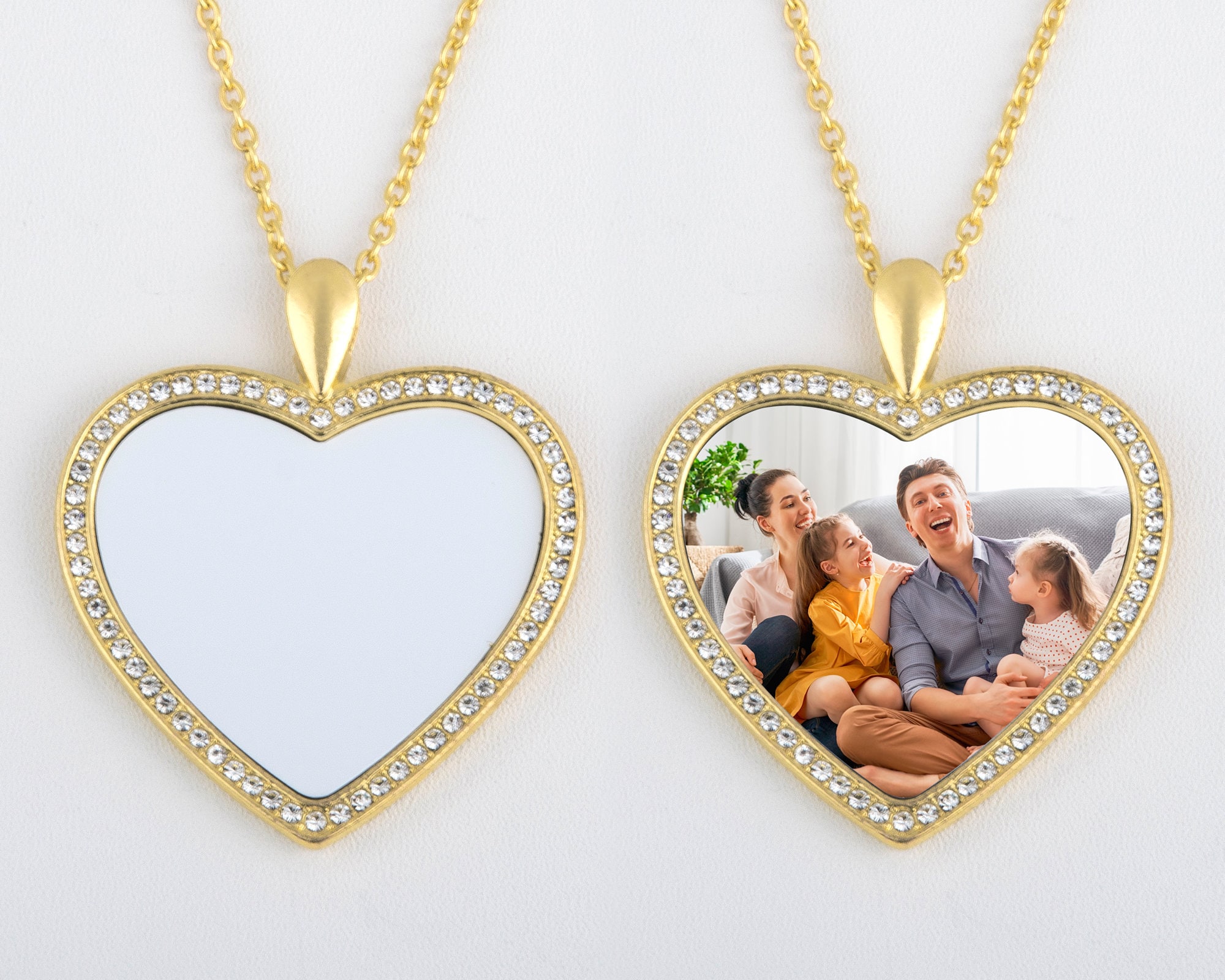 12pcs Sublimation Blank Heart Necklace DIY Personalized