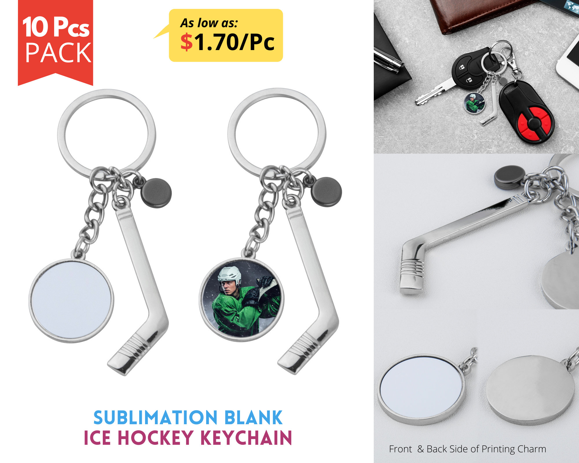 10pcs Sublimation Keychain Blanks - Sublimation Keychain Case Or Metal  Sublimation Opener For Heat
