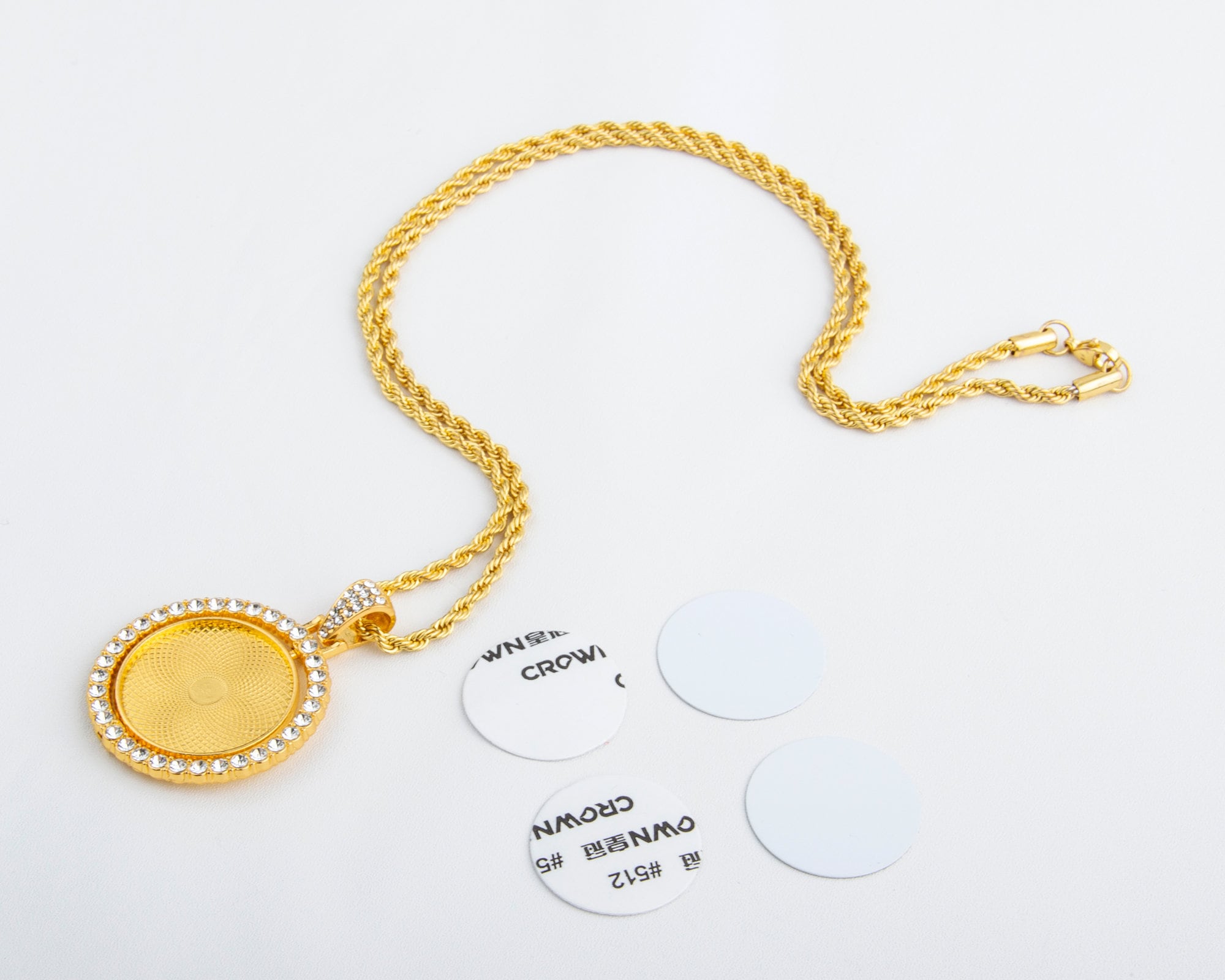 Sublimation small rotating circle double sided necklace - BFDsupplies