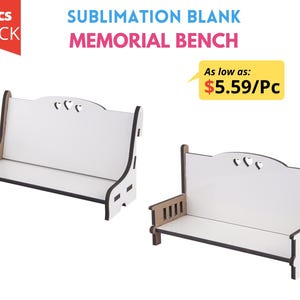 5x Opakowanie ławki pamiątkowej Sublimacja | Ławka pamiątkowa z twardej płyty MDF | Sublimacja półfabrykatów miniaturowa Ławka pamięci | Ławka sublimacyjna