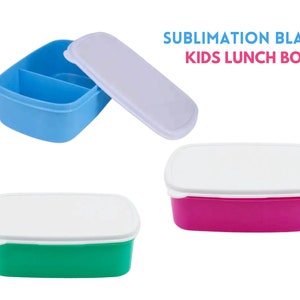 Sublimation Lunch Box, Sublimation Plastic Kids Lunch Box, Color Kids Food Container Lunch Box Lunch Case for Sublimation