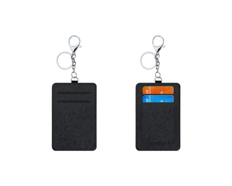 10x pack Sublimation Slim Card Holder | Leather PU Keychain Card holder | Blank Clip Wallet Card Holder KeyChain Bag Tag for Sublimation image 6