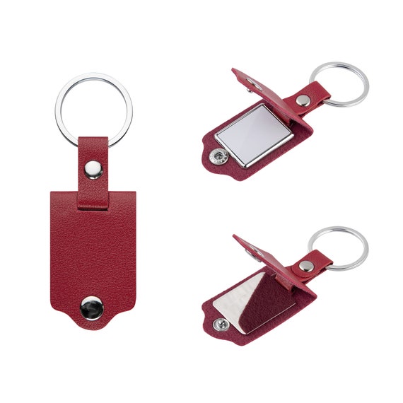 China 10pcs Leather Keychain Blank MDF Keychain Sublimation Heat Transfer Keychain Kit Jewelry Making, Women's, Size: One size, Black