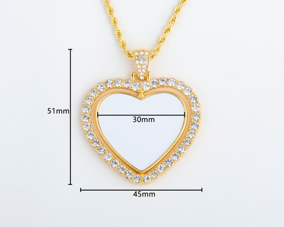 12x_ Rotating Heart Pendant Necklaces Sublimation Blank 2 