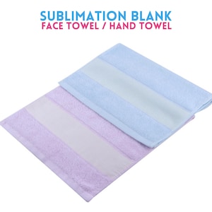 Sublimation Towels | Hand towel, Pink towel, Blue Towel | Face Towel Sublimation Blanks | Rectangle Patch area for sublimation printing
