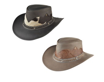 Hand Crafted Western/Cowboy/Outback/Australian/Style with Band for Men & Women AK Leather Hats Bush & Safari Hats