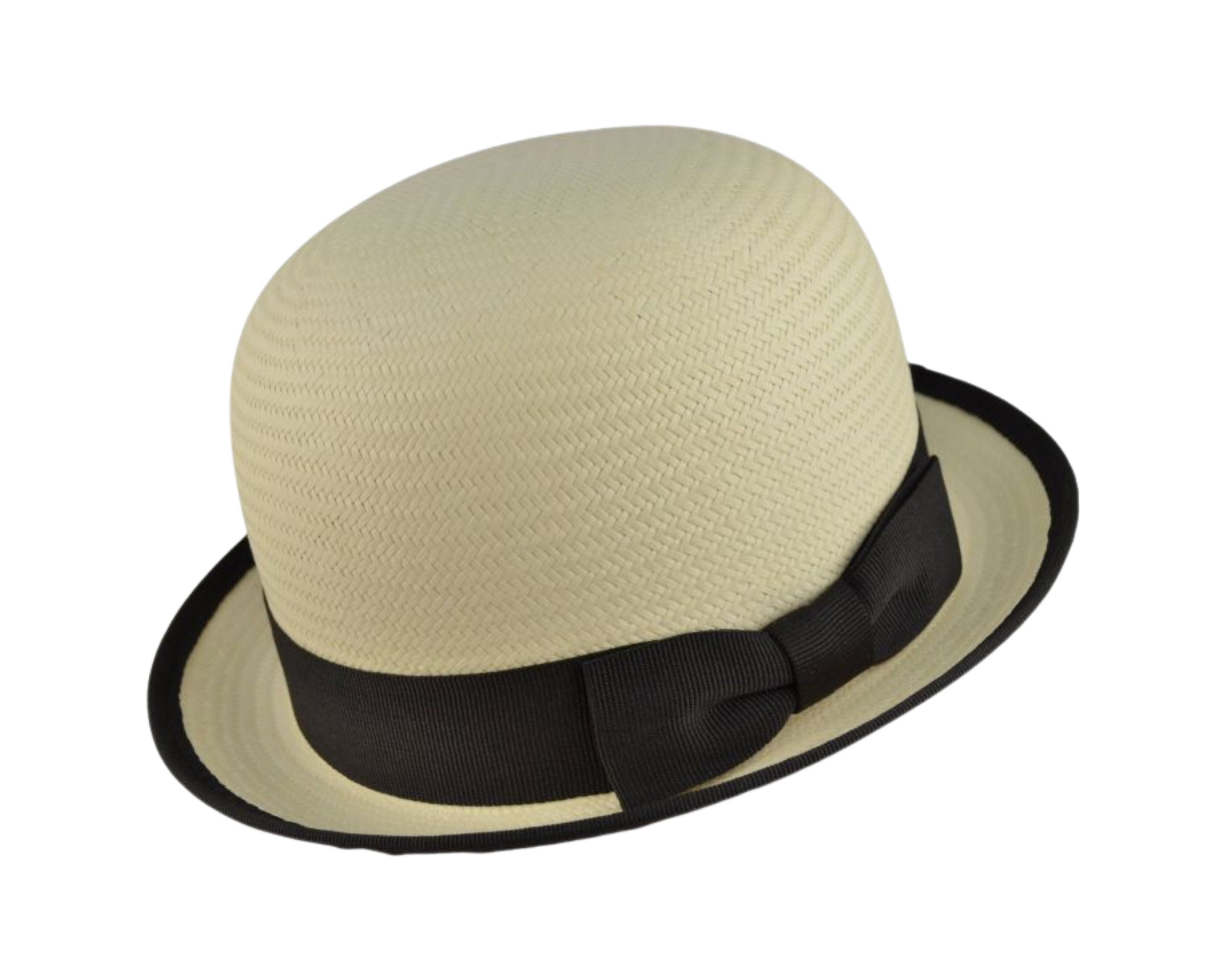Straw Summer Bowler Hat Stylish Ribbon 