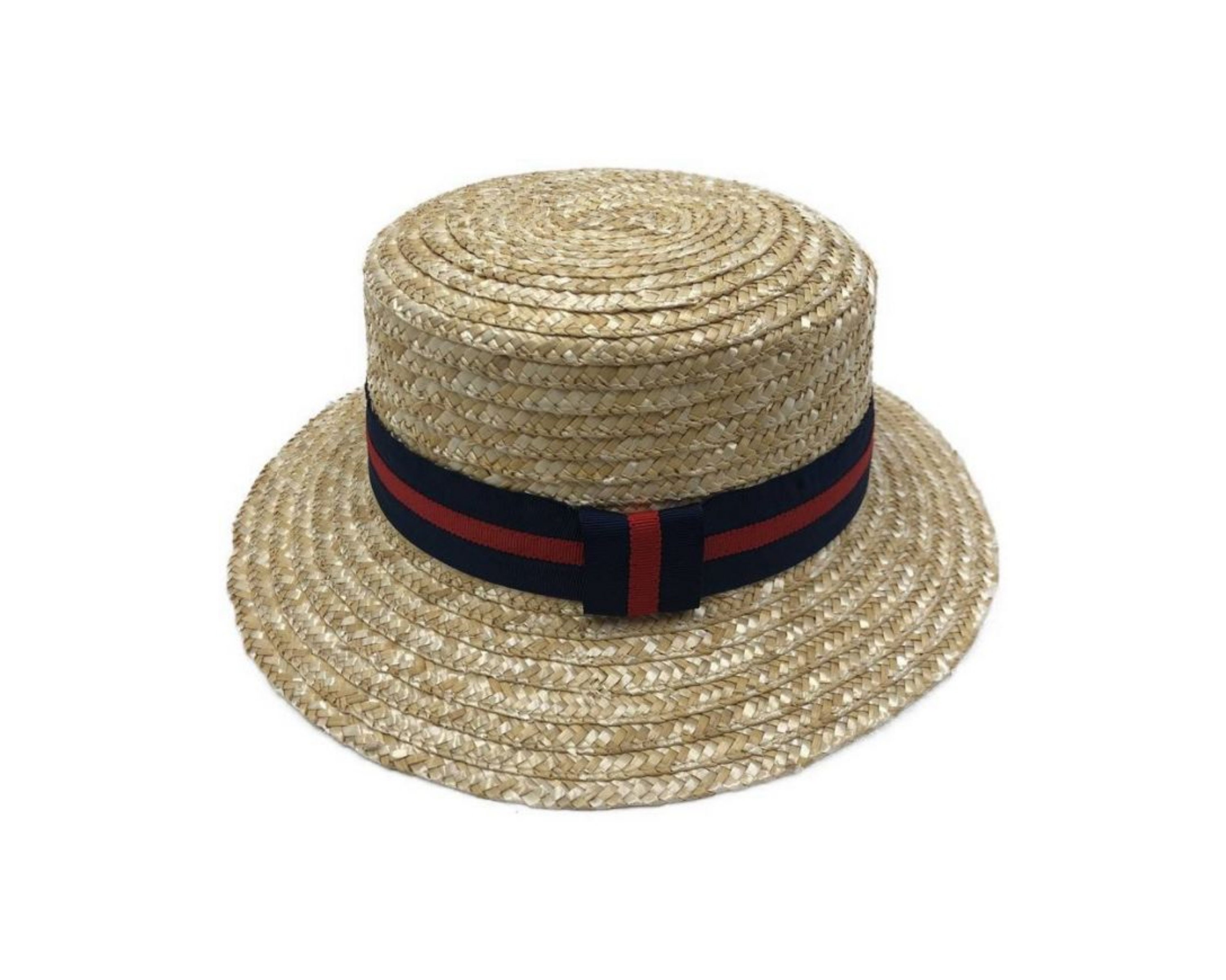Straw Boater Hat Summer Sennit 