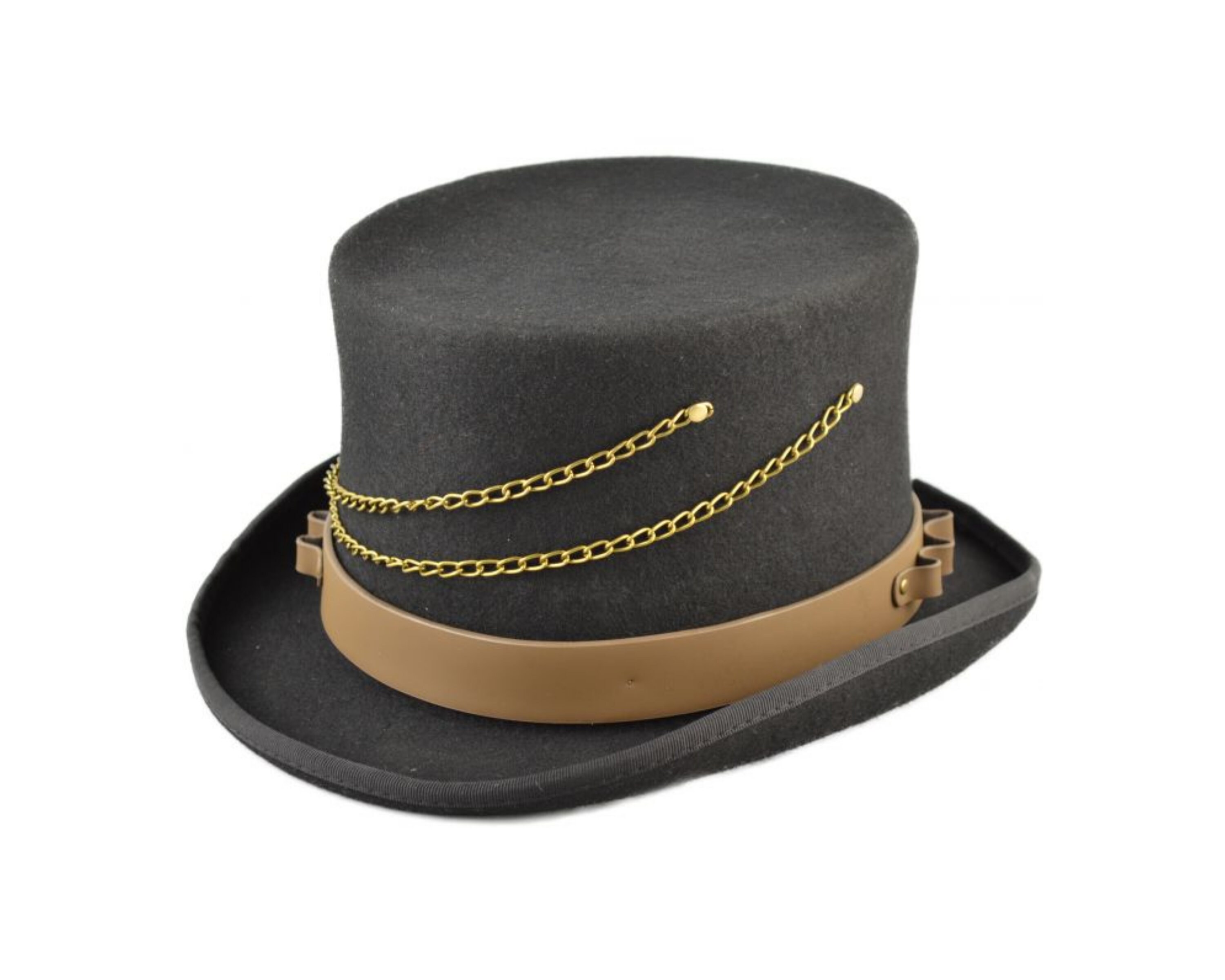 High Quality PU Strapped Top Hat Men 