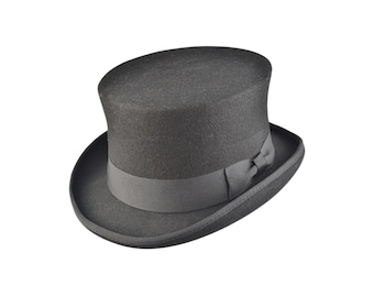 Wedding High Top Hat/ Wool Felt Cylinder Hat/Stove pipe Hat /Topper 41/2"(inch Wedding High Top Hat/ Wool Felt Cylinder Hat/Stove pipe Hat /Topper 41/2"(inch