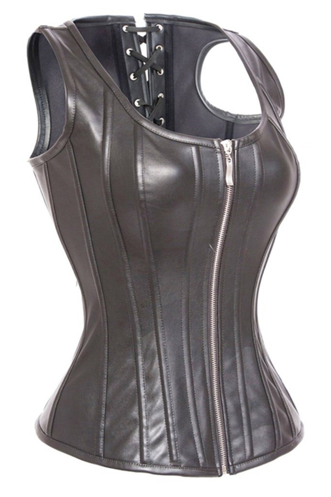 Women Leather Corset Steampunk Style Body Shaper Genuine Cow Etsy