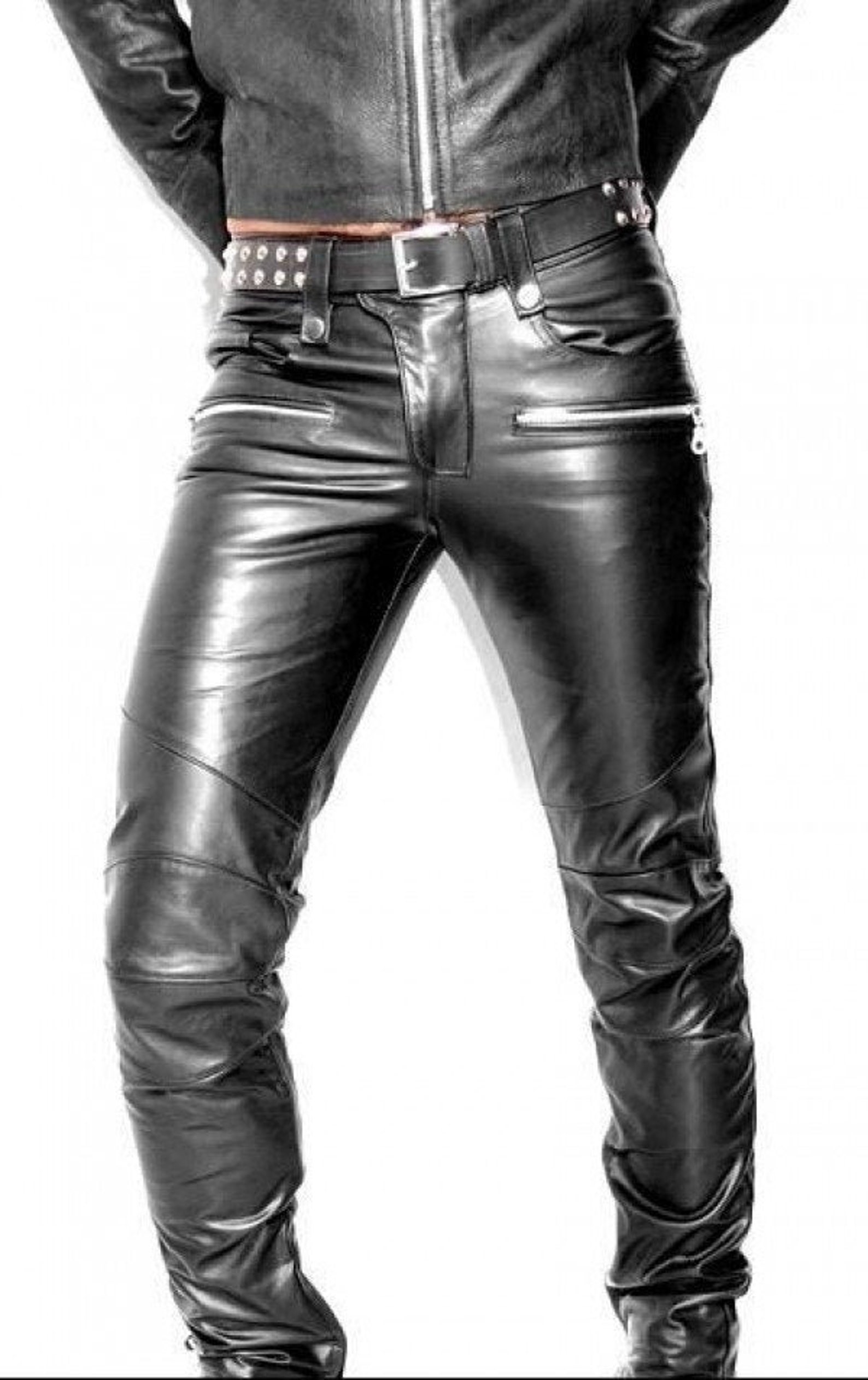 Men's Leather Pant Leather Biker Pant Man Genuine Cow Etsy