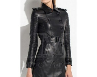 leather full length coat