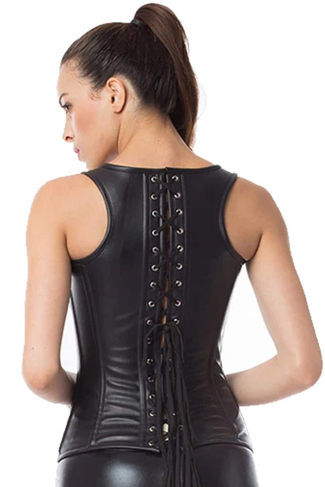 Women Leather Corset Steampunk Style Body Shaper Genuine Cow Etsy UK
