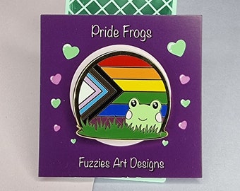 Inclusive | Pride frog hard enamel gold plated pins | LGBTQIA | Badges | Queer | Gift