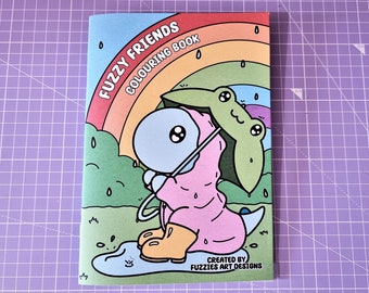 Fuzzy Friends Colouring Book | Gift | Kawaii | Cute | Travel Size
