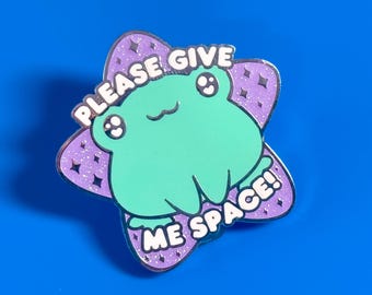 Give Me Space Frog Glitter Hard Enamel Pin