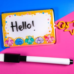 Dragon whiteboard-communicatiesleutelhanger en -pen, hulpmiddel voor mensen met een handicap, hulpmiddel voor non-verbale communicatie