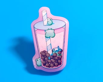 Boba Frog Acrylic Pin