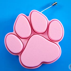 Pink Wolf Paw Print Button Fidget, Clicky Keyring, Stimming, Sensory, Keyboard Clicker