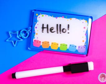 Frog Whiteboard Communication Keyring And Pen, Disability Aid, Nonverbal Communication Tool