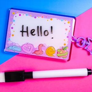 Worm on a string whiteboard-communicatiesleutelhanger en -pen, hulpmiddel voor gehandicapten, hulpmiddel voor non-verbale communicatie