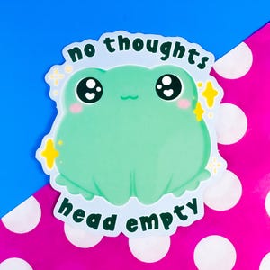 Sticker No Thoughts Head Lege Kikker
