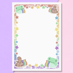 A5 Rainbow Pride frog and Snake Notepad | Mental health resource | Stationary | Journal | Depression | Anxiety | PTSD | Recovery