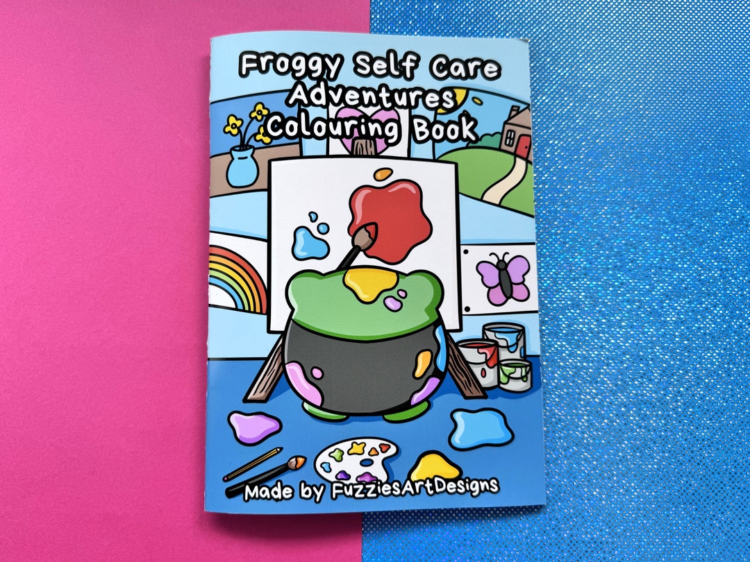 Froggy Self Care Colouring Book Gift Kawaii Cute Travel Size - Etsy