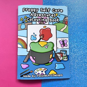 Froggy Self Care Colouring Book | Gift | Kawaii | Cute | Travel Size