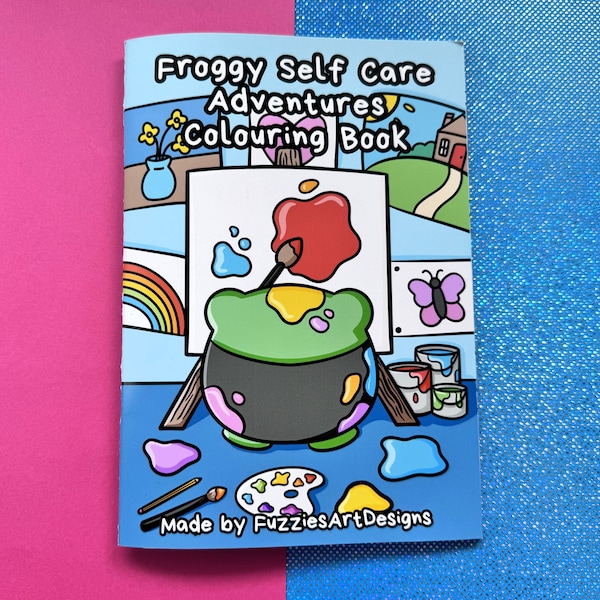 Froggy Self Care Colouring Book | Gift | Kawaii | Cute | Travel Size