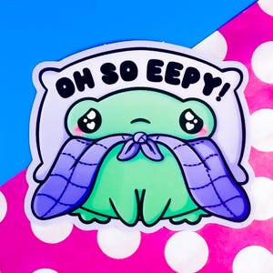 Sticker grenouille Oh So Eepy, Douleur chronique, Maladie chronique, Santé mentale, Spoonie, Soins personnels, Personnes handicapées, Sommeil, Fatigue, Épuisement