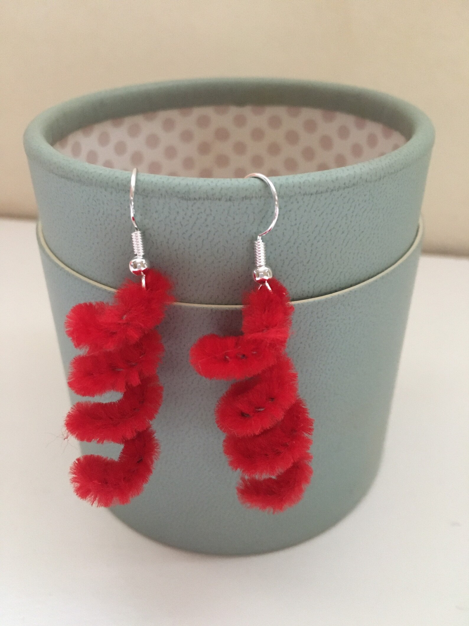Twisty Spiral Unique Pipe Cleaner Earrings on Sterling Etsy