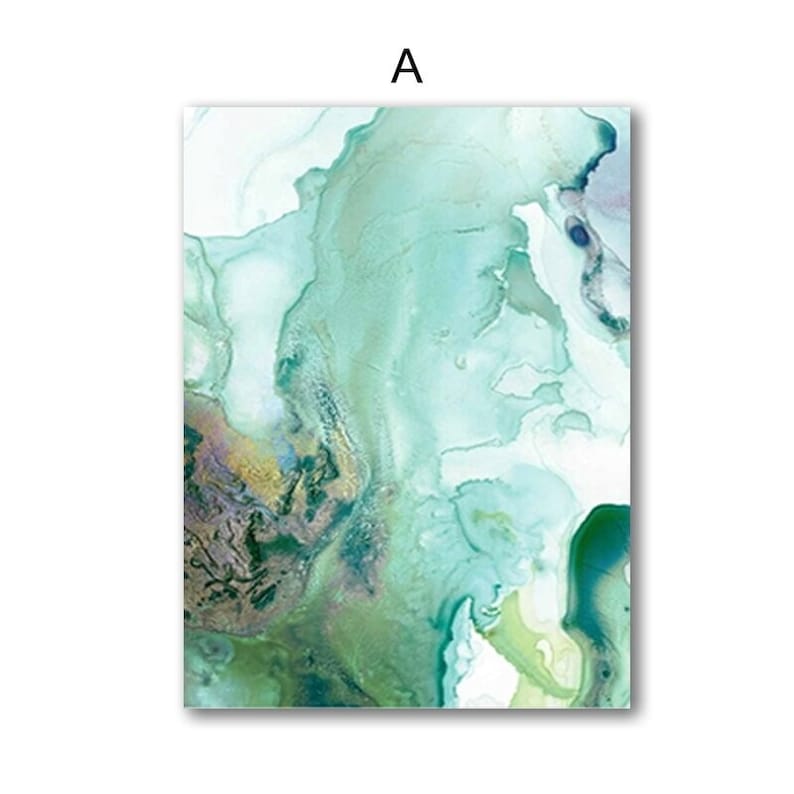 Abstract Mint Green Marble Liquid Wall Art Pictures Canvas Etsy
