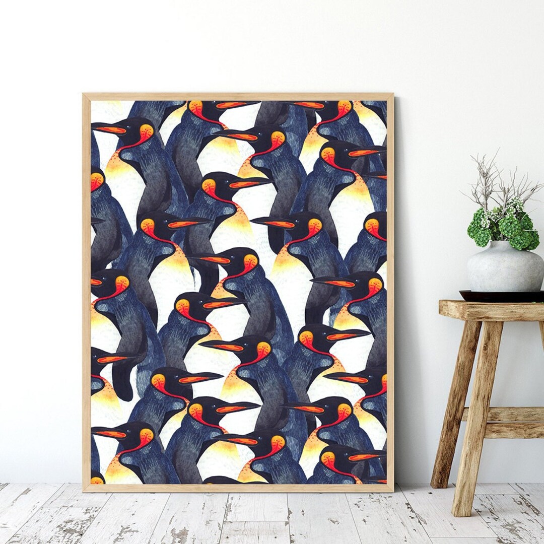 Watercolor Penguin Print Nursery Wall Art Baby Animal Prints Penguins ...