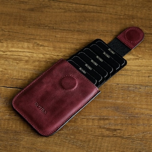 Handgefertigtes Echtleder Portemonnaie – Personalisierter Kartenhalter mit individueller Gravur – Geschenk für Ihn