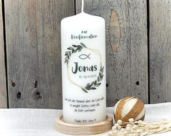 Personalisierte Konfirmationskerze - Kranz