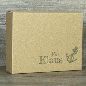 Geschenkverpackung 19x15x5cm, personalisiert, Anker