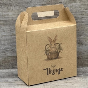 Giebelverpackung klein, Frohe Ostern, personalisiert, Geschenkverpackung Ostern, personalisierte Verpackung zum Osterfest, Osternest
