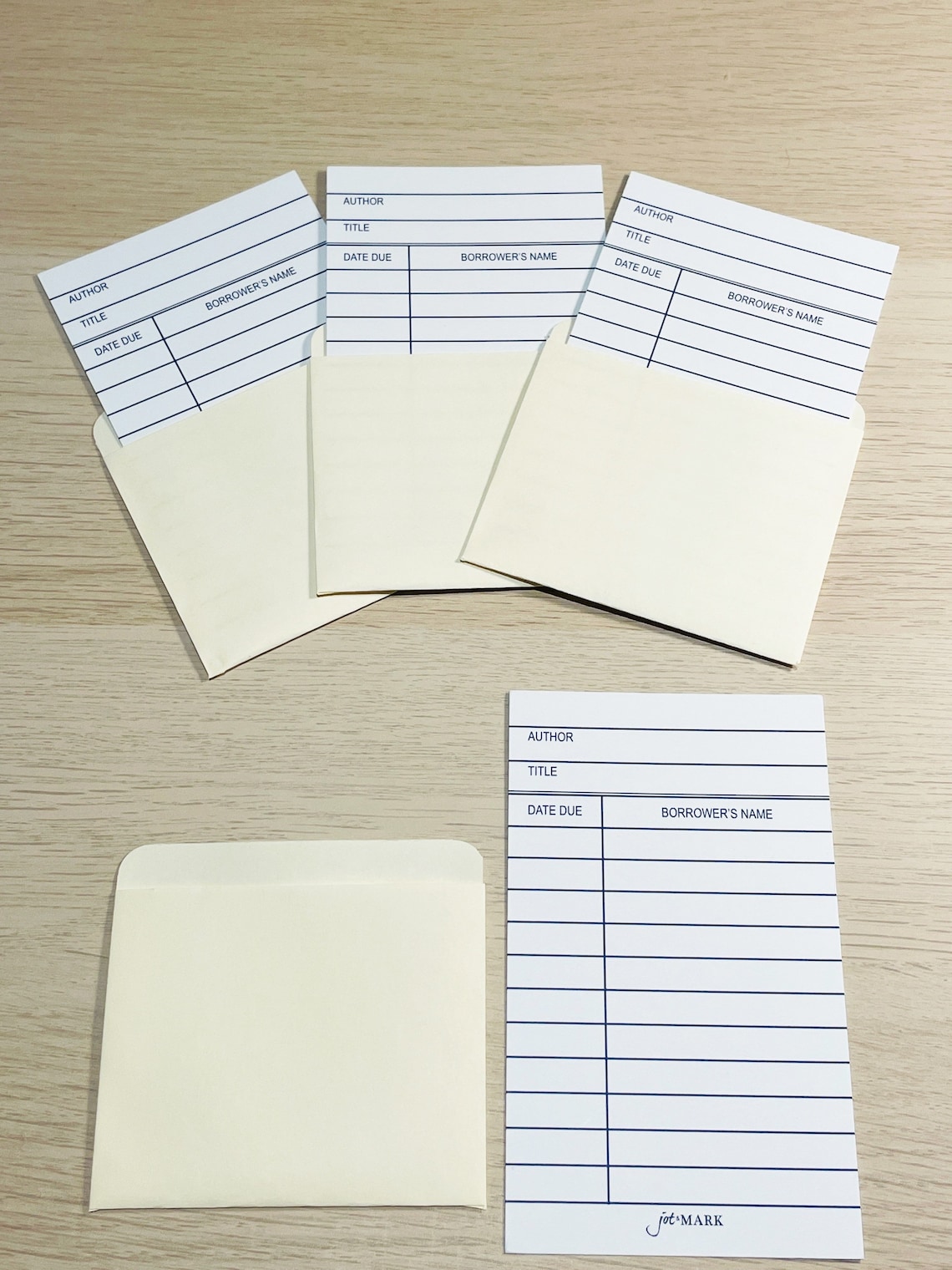 Handmade library card envelope/holder with Jot & Mark Library Etsy