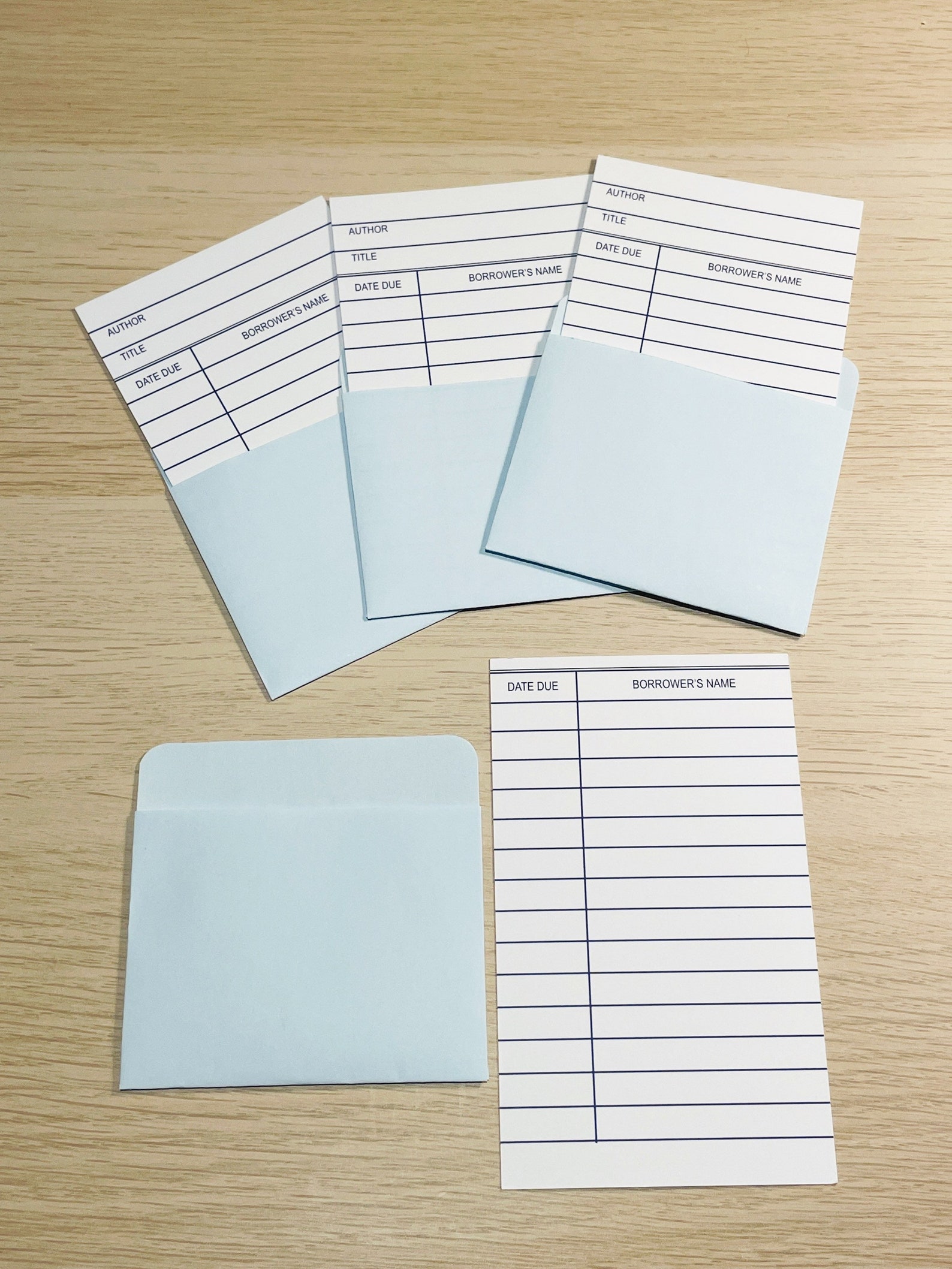 Handmade library card envelope/holder with Jot & Mark Library Etsy