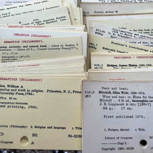 Library Card Catalog Etsy